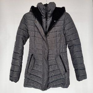 Calvin Klein Puffer Jacket w/ Hood, Size S, Dark Grey